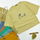 تیشرت باکسی زنانه طرح chill جنس پنبه یقه گرد تک سایز