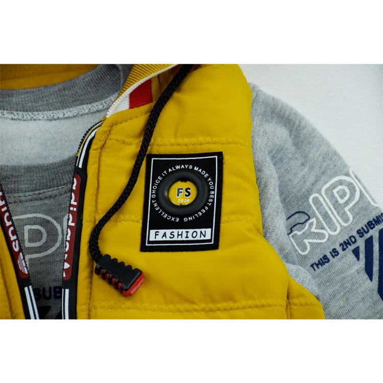 ست پافر و بلوز پسرانه خردلی پاییزه و زمستانه