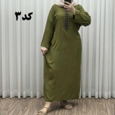 پیراهن کفتان کراش گلدوزی فری سایز زنانه تا سایز 52 شیک و راحت چهارفصل