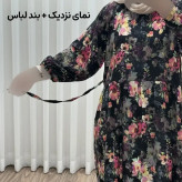 پیراهن ساحلی زنانه مدل گل یخی جنس ابرباد فری سایز مناسب تا 44
