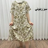 پیراهن راحتی نخی فلور فری سایز تا 50 تنخور شیک و راحت چهارفصل زنانه و دخترانه بدون دکمه جلو کمربنددار سایه نمیاندازد