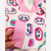 ست لباس راحتی مادر و کودک طرح پاندا دکمه دار پنبه ای