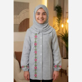 مانتو تونیک دخترانه گلدوزی شده جنس لینن مناسب 8 تا 15 سال