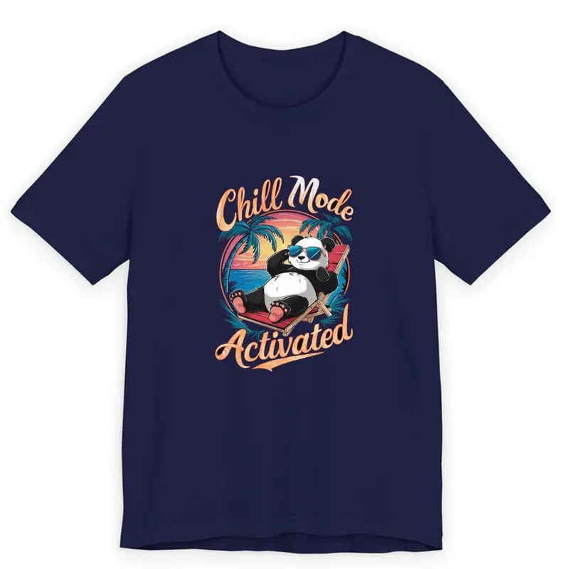 تیشرت آستین کوتاه مردانه یقه گرد نخی طرح خرس پاندا مدل کلاسیک