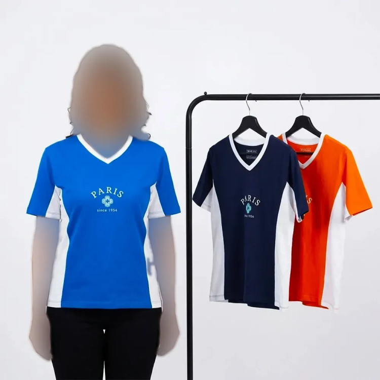 تیشرت اسپرت زنانه طرح paris جنس پنبه یقه گرد تک سایز