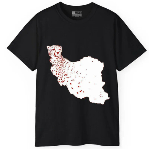 تی شرت آستین کوتاه مردانه پاد آفرین مدل نقشه ایران گربه کد109 سایز M L XL XXL