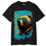 تیشرت آستین کوتاه مردانه پاد آفرین مدل خرس قطبی کد 1723 طرح چاپ مقاوم
