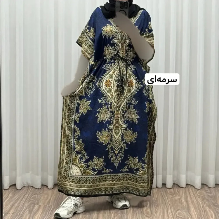 پیراهن پانچ زنانه سیلک هندی فری سایز مناسب تا 54 با قابلیت تنظیم سایز (گتدار)