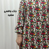 پیراهن نخی ترکمنستان گلریز چین دار فری سایز تا 48 تنخور شیک و راحت چهارفصل کمربند دار