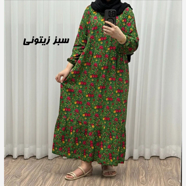 پیراهن نخی ترکمنستان گلریز چین دار فری سایز تا 48 تنخور شیک و راحت چهارفصل کمربند دار