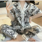 بلوز شلوار ساتن وارداتی زنانه کد 1277 شیک و راحت چهارفصل سایز XL 2XL