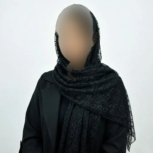 شال گیپور زنانه مشکی کد 10369 ابعاد 67 در 198 سانتیمتر