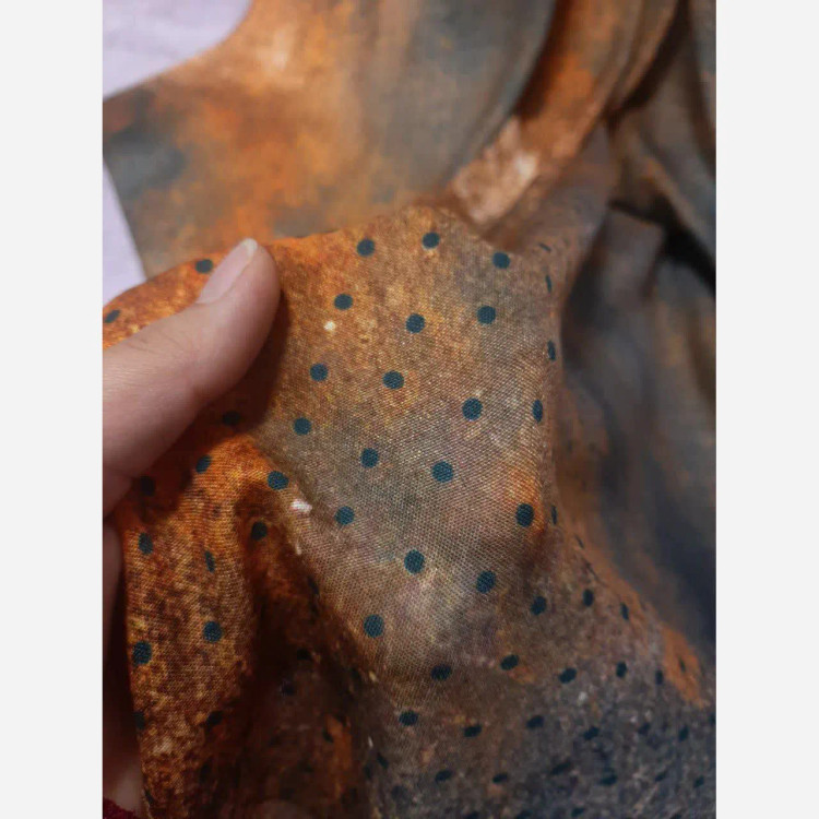 روسری نخ کاستوم طرح طوبی سایز 140 رنگ سال 2026 آجری و تال