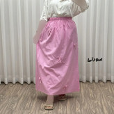 دامن زنانه لینن پاپیون دار فری سایز مناسب تا 44