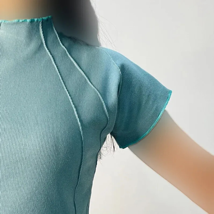 کراپ تاپ زنانه کبریتی رگه دوزی کد 1439