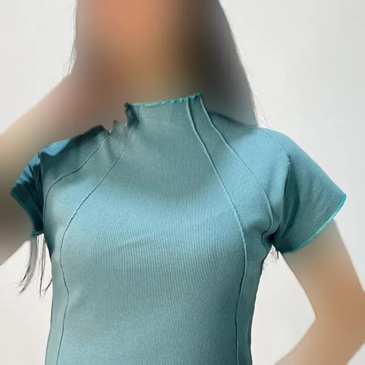 کراپ تاپ زنانه کبریتی رگه دوزی کد 1439