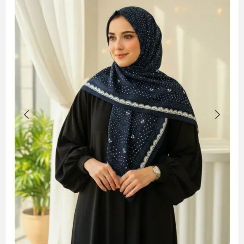 روسری سوپر نخ طرح رزین قواره 110 منگوله دار دور دوخت میس رز