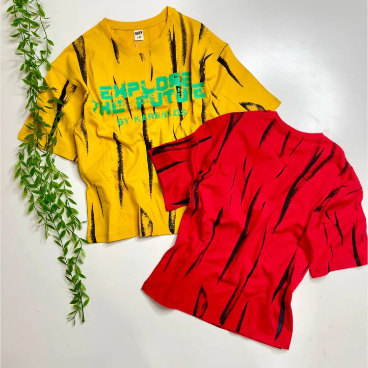 تیشرت پسرانه و دخترانه مدل KRN10461 در سایزبندی 7 تا 12 سال