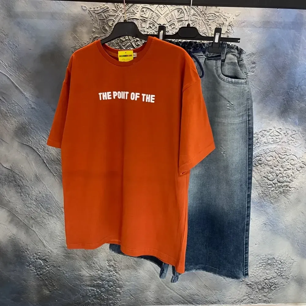 ست تیشرت و شلوارک اسپرت پسرانه مدل واید کد PIC1251