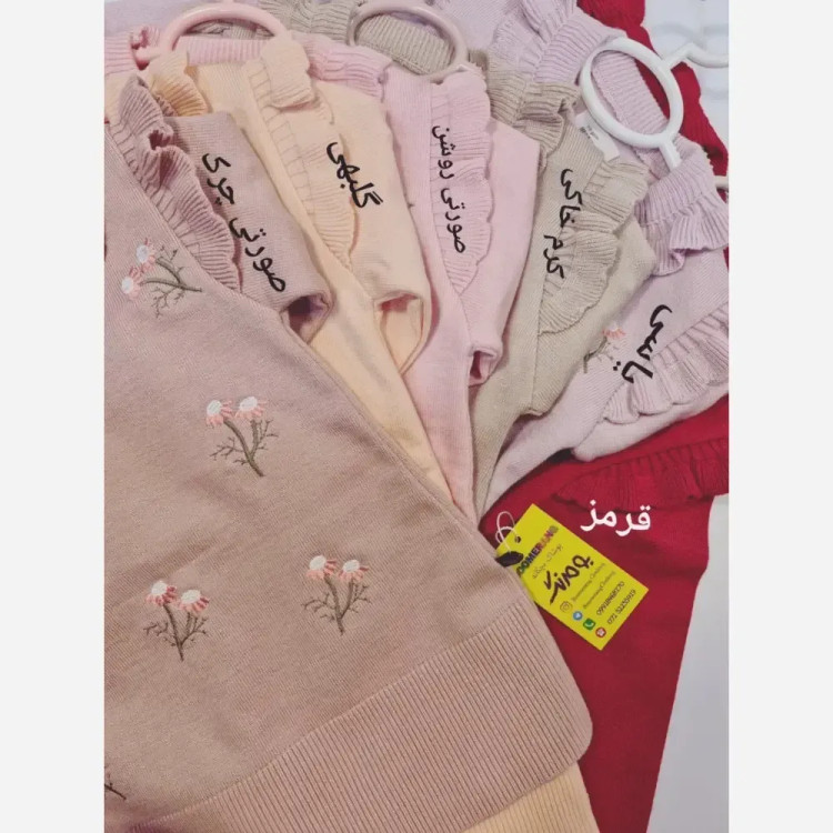 بلوز بافت دخترانه مدل لانگ طرح گل دار با کیفیت عالی