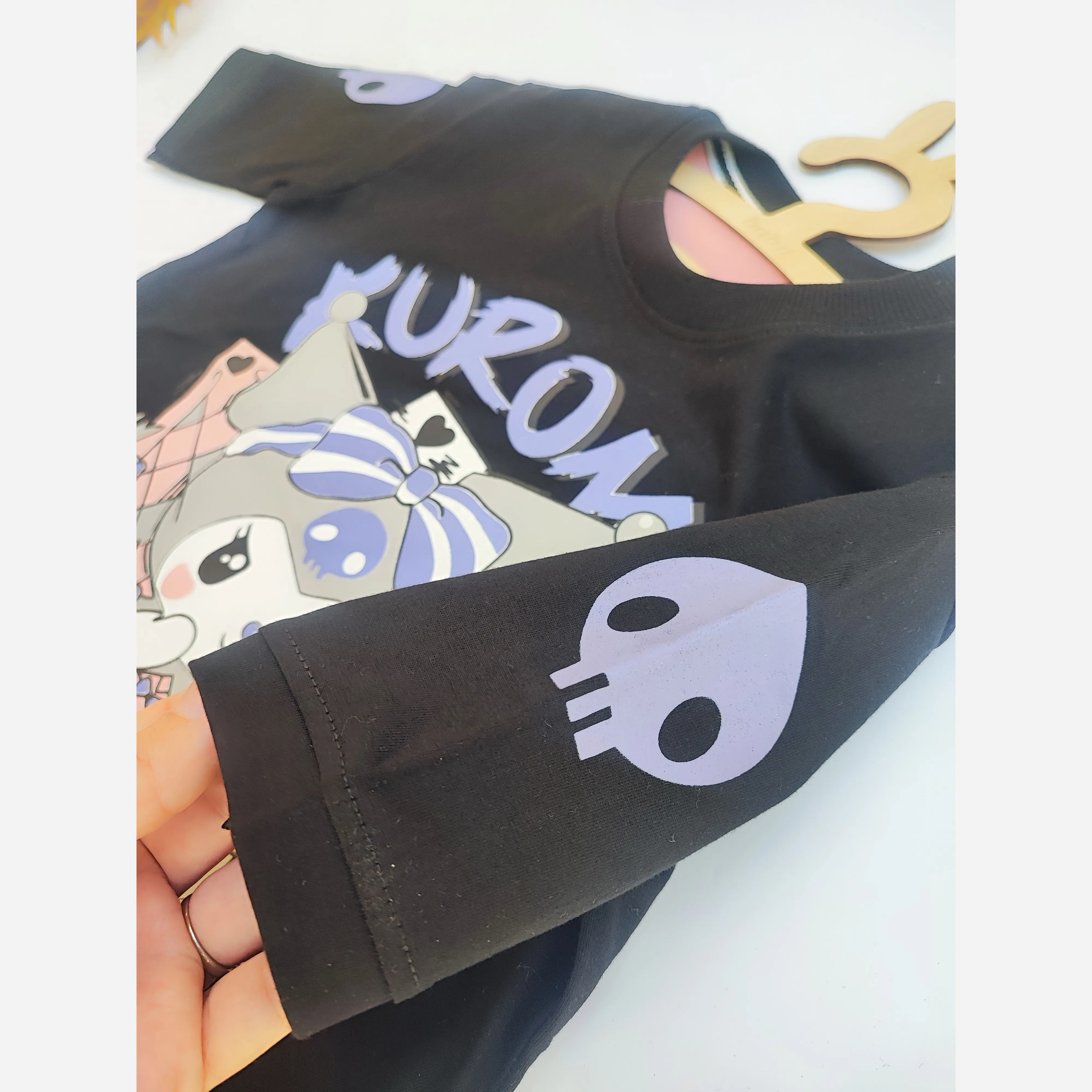 ست تیشرت و شلوارک دخترانه طرح کرومی پنبهای رنگ بنفش سایز 40