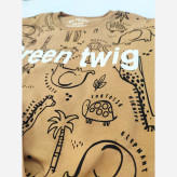 ست بلوز شلوار بچگانه طرح حیوانات جنگل جنس نخ پنبه دخترانه و پسرانه