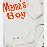 ست لباس سه تکه نوزادی پسرانه طرح Mama's boy جنس نخ پنبه ضد حساسیت سایز 6 ماه تا 2 سال