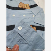 ست پیراهن و شلوار کبریتی بچگانه طرح خرس Happy Bear