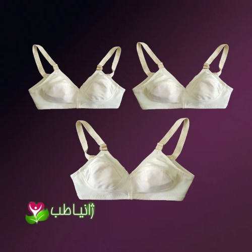 ست 3 عددی سوتین زنانه نخی الیاف طبیعی ضد حساسیت و ضد عرق