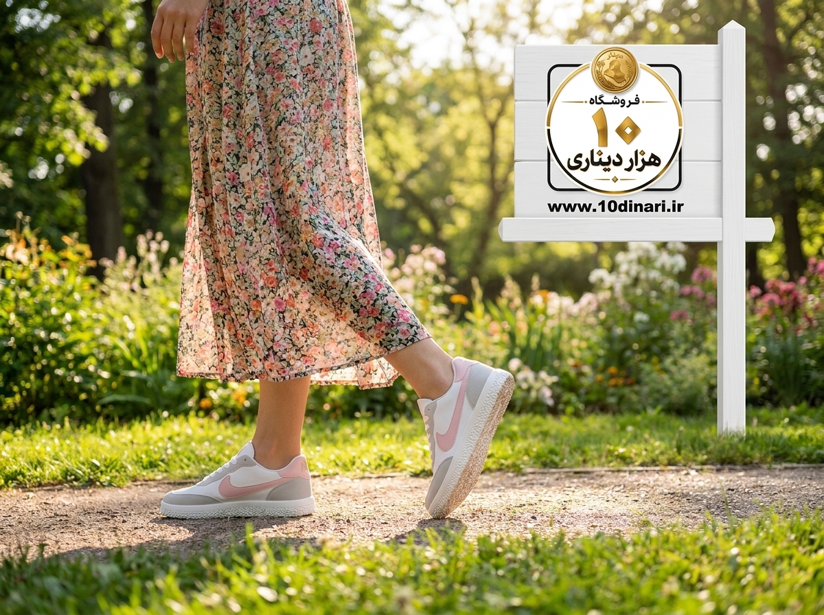 کفش ونس زنانه نایک مدل نارسیس رنگ سفید صورتی رویه مخمل و چرم مصنوعی زیره PU