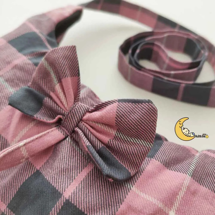 پیراهن چهارخانه آستردار دخترانه نخی پاییزه با کلاه و کیف در رنگ صورتی و زرد سایز 4 تا 9 سال