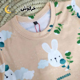 ست تیشرت و شلوار راحتی بچه گانه نخ پنبه آستین کوتاه