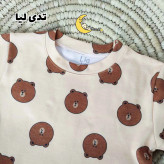 ست تیشرت و شلوار راحتی بچه گانه نخ پنبه آستین کوتاه