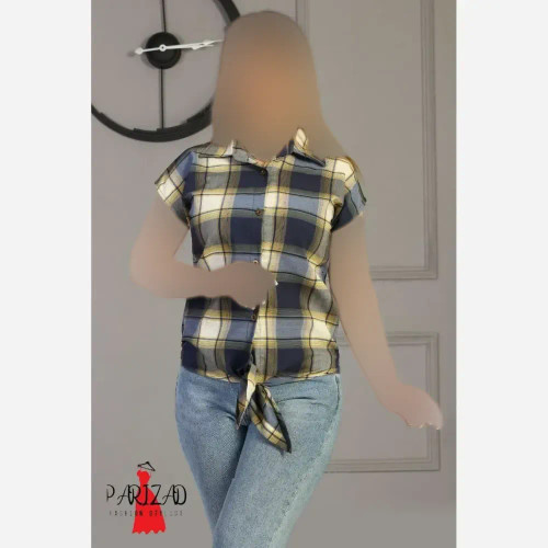شومیز زنانه گرهی نخی چهارفصل سایز لارج و ایکس لارج