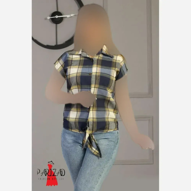 شومیز زنانه گرهی نخی چهارفصل سایز لارج و ایکس لارج