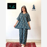 ست شومیز شلوار گلدار جنس نخ خارجی