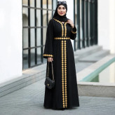 پیراهن مانتویی بلند زنانه جنس دلتا کراش رنگ مشکی سایز بزرگ