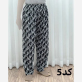 شلوار نخی خارجی زنانه فری سایز مرغک دار قد 100 سانت