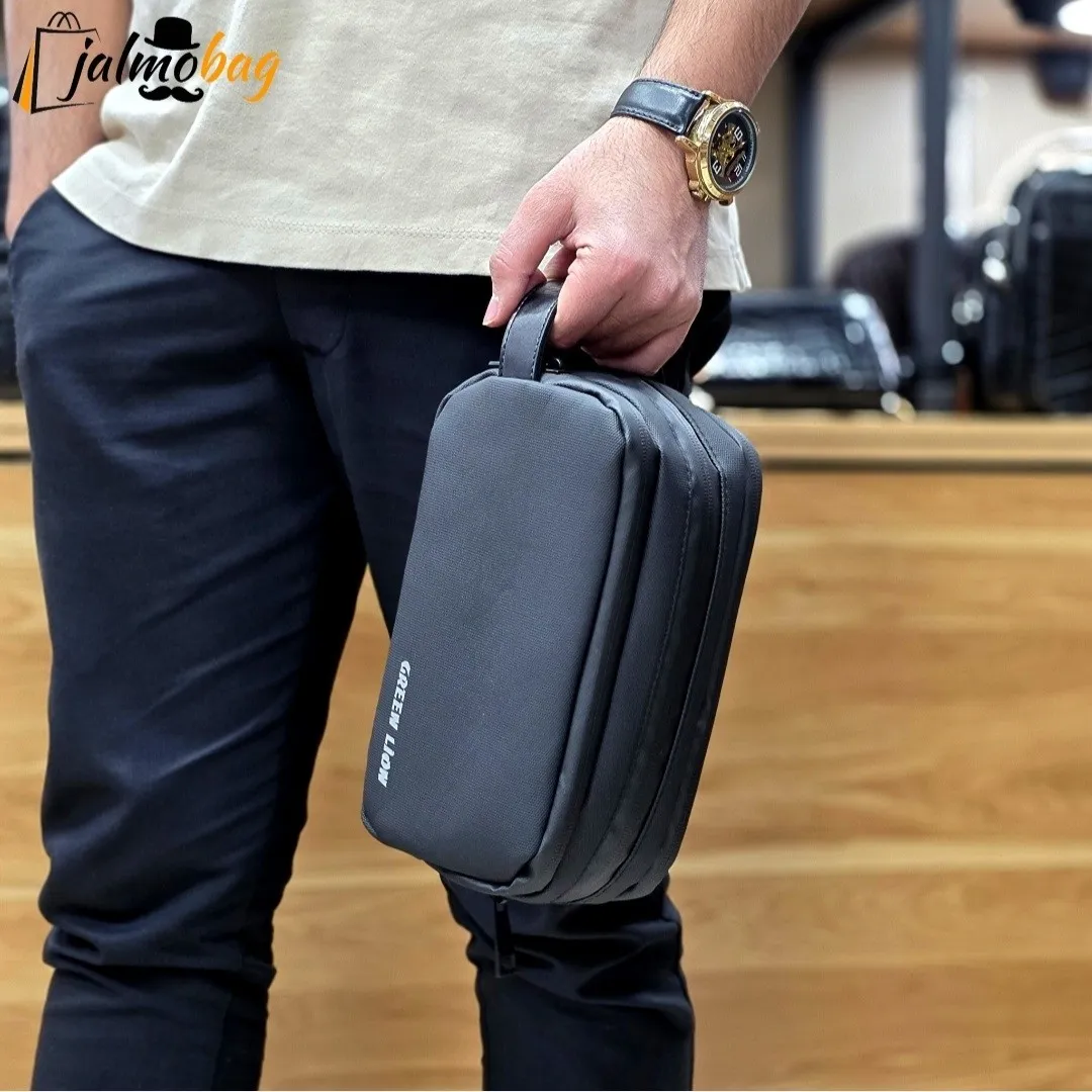 کیف دستی مردانه ضد آب گرین لاین جنس اسکین سیلیکونی ابعاد 13 در 23 سانتی متر
