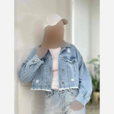 کت جین کوتاه ریشدار زنانه جین