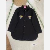 مانتو کتان پاییزه زنانه گلدوزی شده گرم بالا قد 79 رنگ بندی متنوع سایز L XL