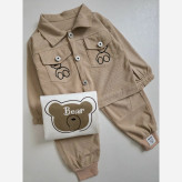 ست سه تیکه مخمل کبریتی اسپرت دخترانه و پسرانه 1 تا 5 سال و نیم