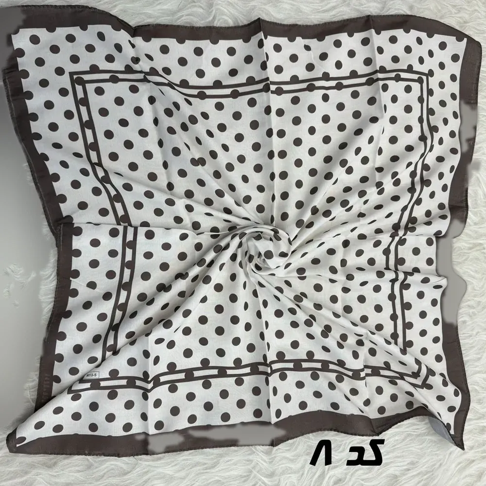 مینی اسکارف قهوهای نخ طرحبندی 65×65 سانتیمتر بدون آبرفت و رنگ رفت