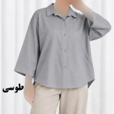 شومیز پشت پیله سیلک دکمهدار فری سایز