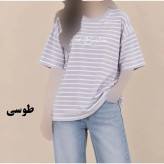 تیشرت باکسی رینگی نخ پنبه زنانه و دخترانه فری سایز مناسب تا سایز 50