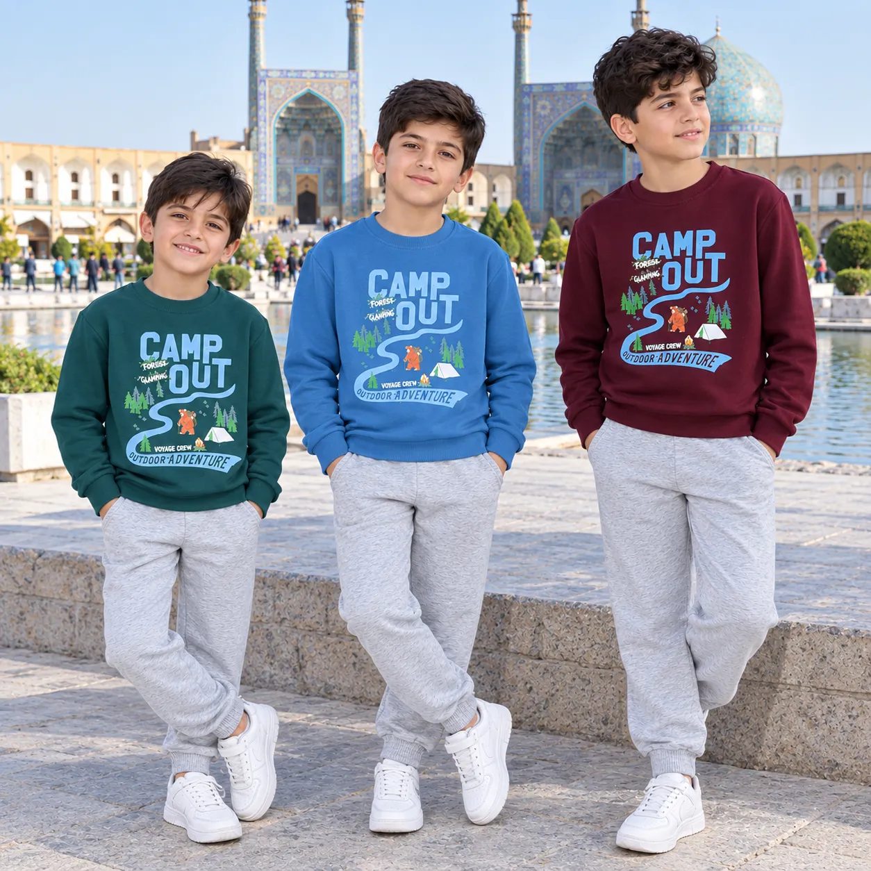 بلوز شلوار دورس پنبه درجه یک Adventure مناسب کودک و نوجوان سایز 55 و 60