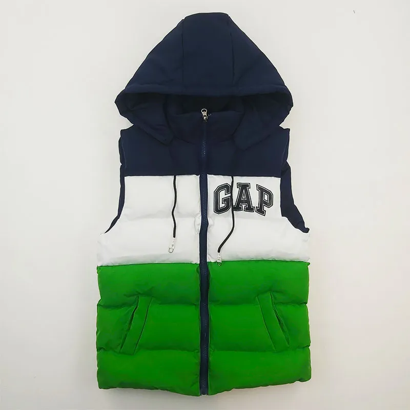 پافر پسرانه GAP سبز سه رنگ شمعی جیبدار